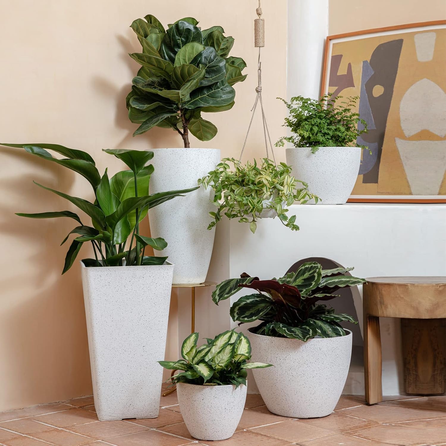 Large Hanging Planters for Outdoor Plants, Set of 2,13 Inch