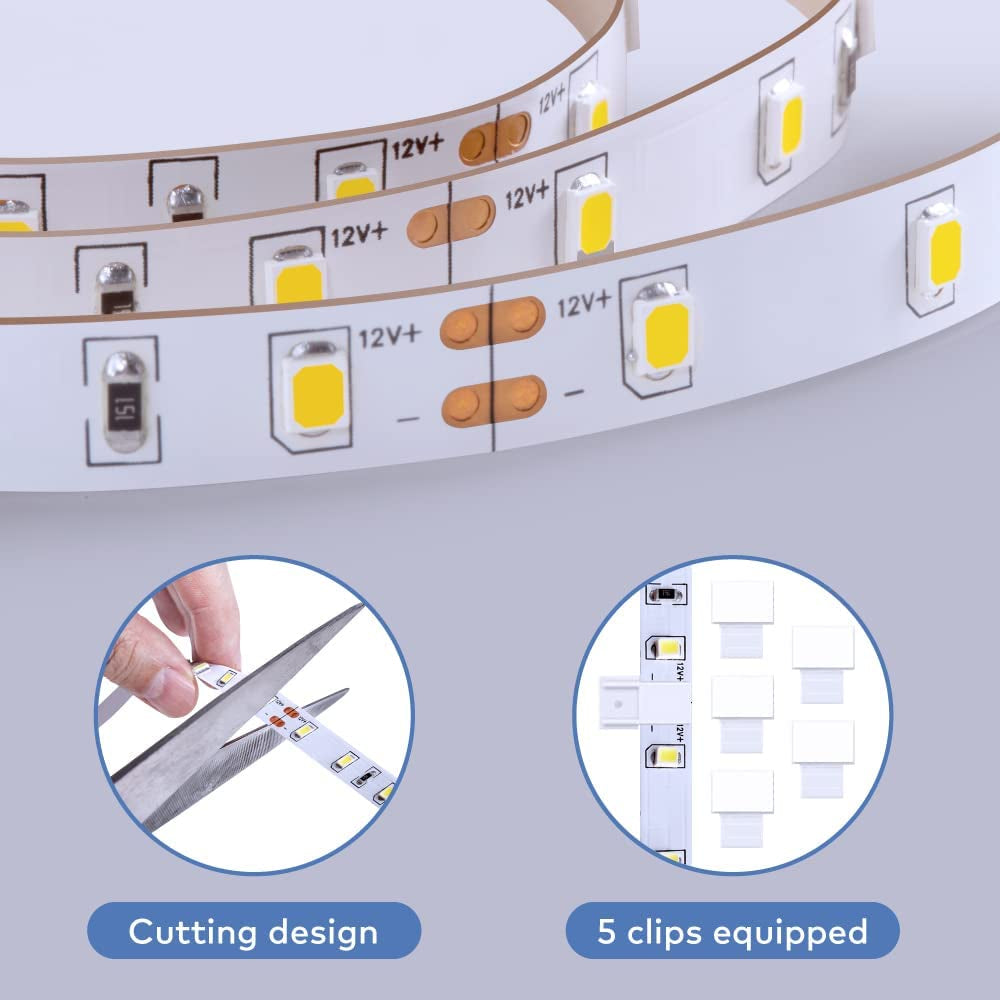 Govee Cool White LED Strip Lights 16.4Ft with Control Box, 6500K, Dimmable