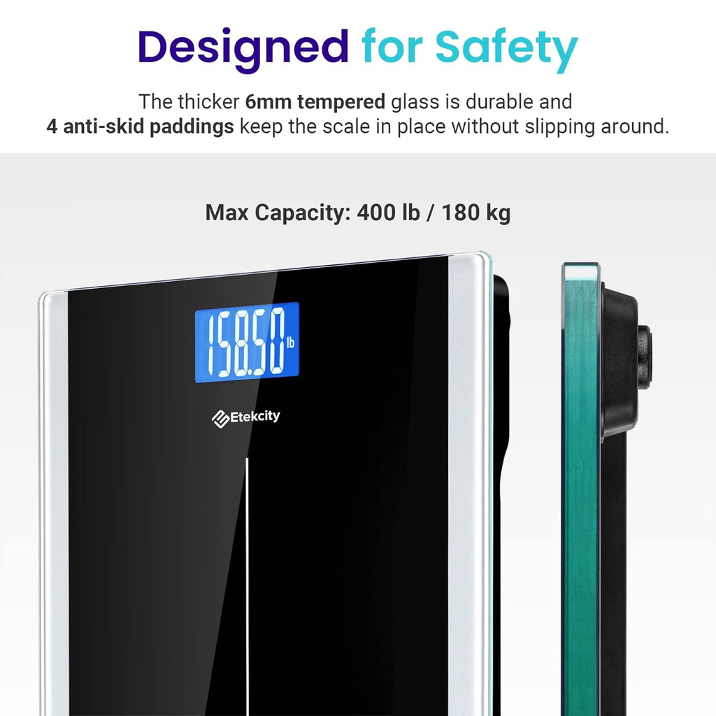 Bathroom Scale for Body Weight, Digital, Highly Accurate, 400 Lbs