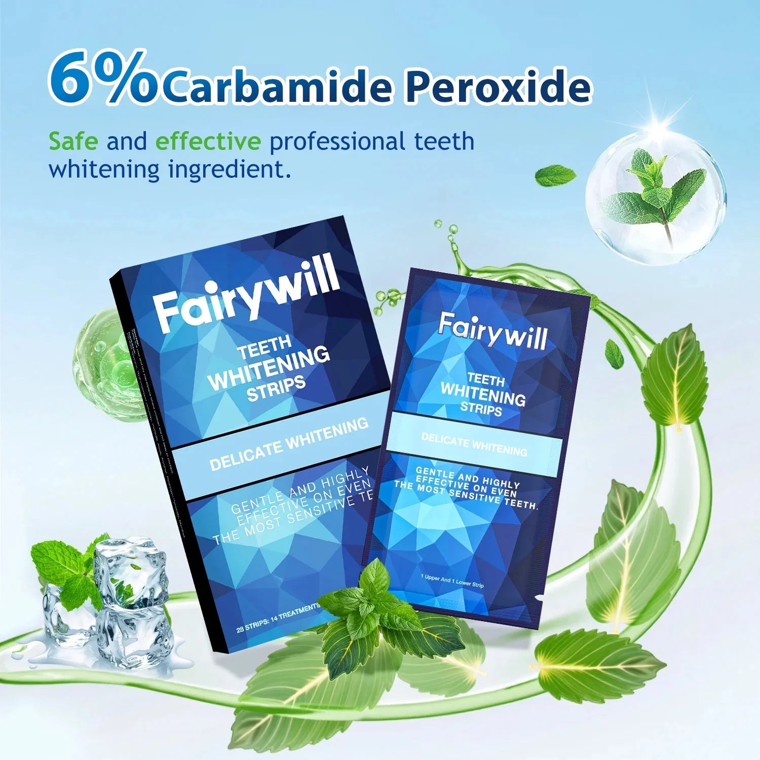 LED Teeth Whitening Strips Kit for Sensitive Teeth - 28 White Strips + 24 Blue Light Accelerator, 20Min Rapid White At-Home Dental Care for Smoking & Coffee Stains