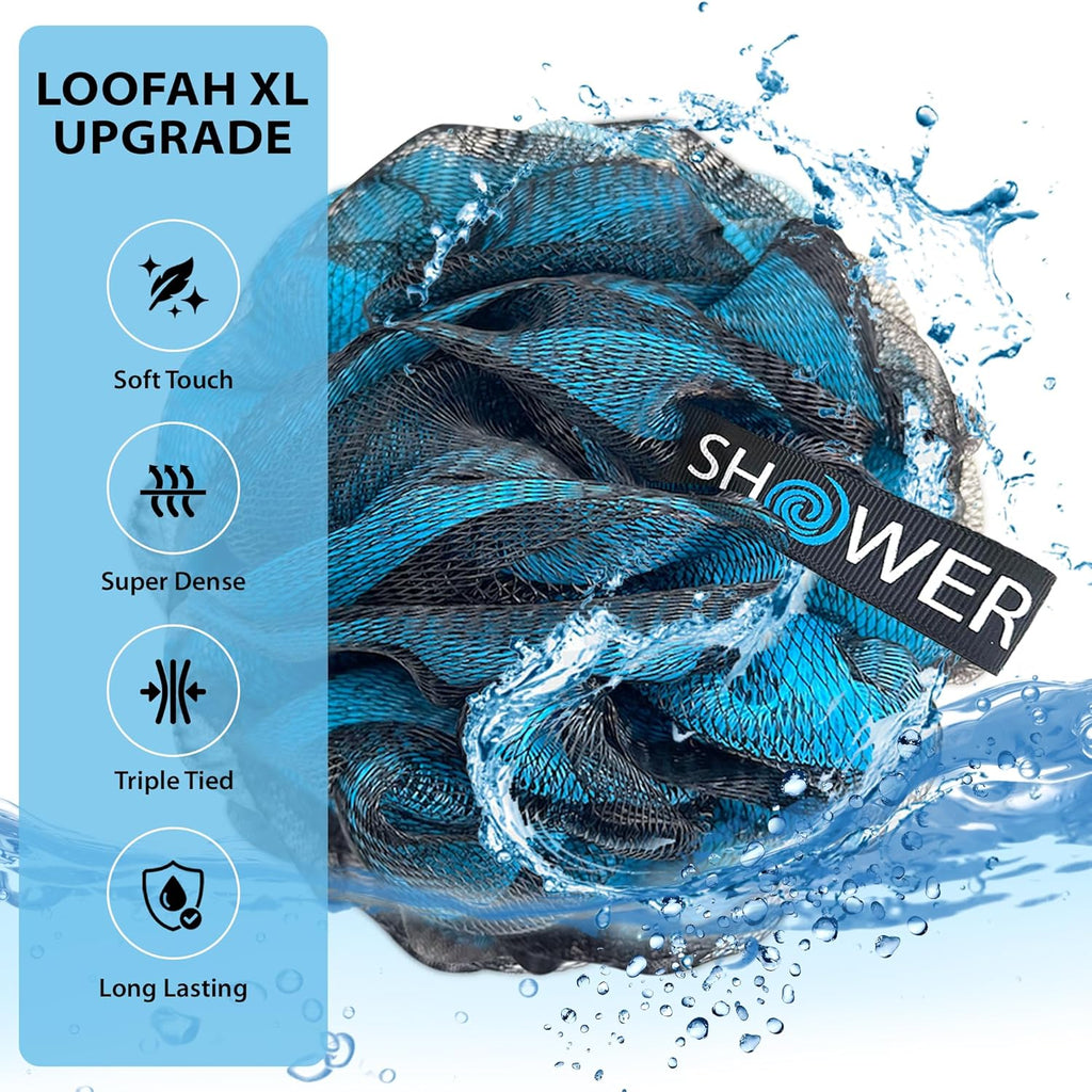 Loofah-Charcoal Bath-Sponge Xl-Color-4-Pack Extra-Large 75G
