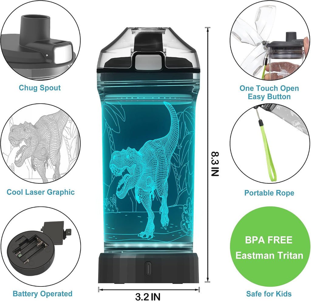 Dinosaur Water Bottle Dinosaur Toys for Boys 5-7 8-12