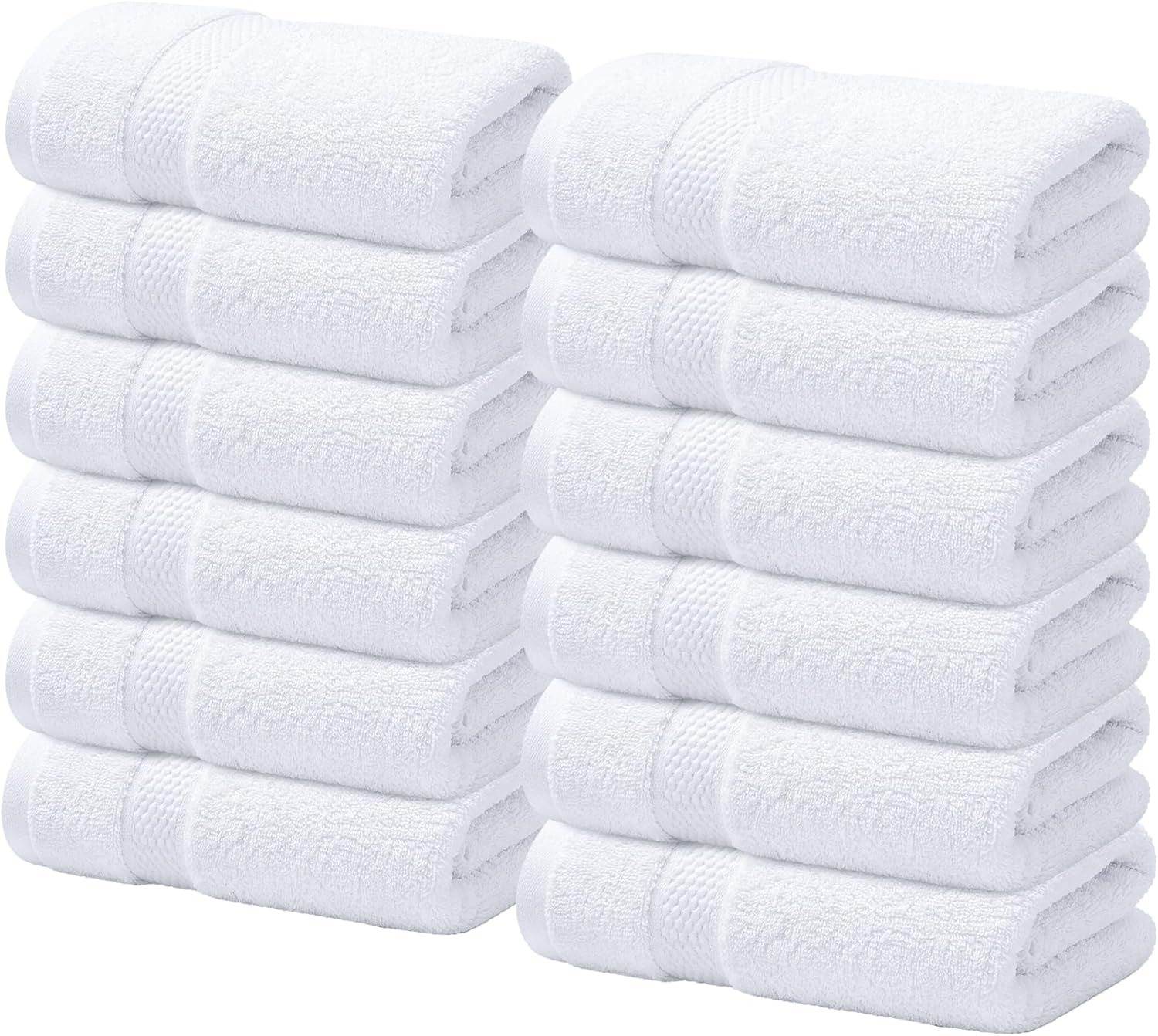 100% Cotton Luxury Wash Cloths for Showering - 12 Pack
