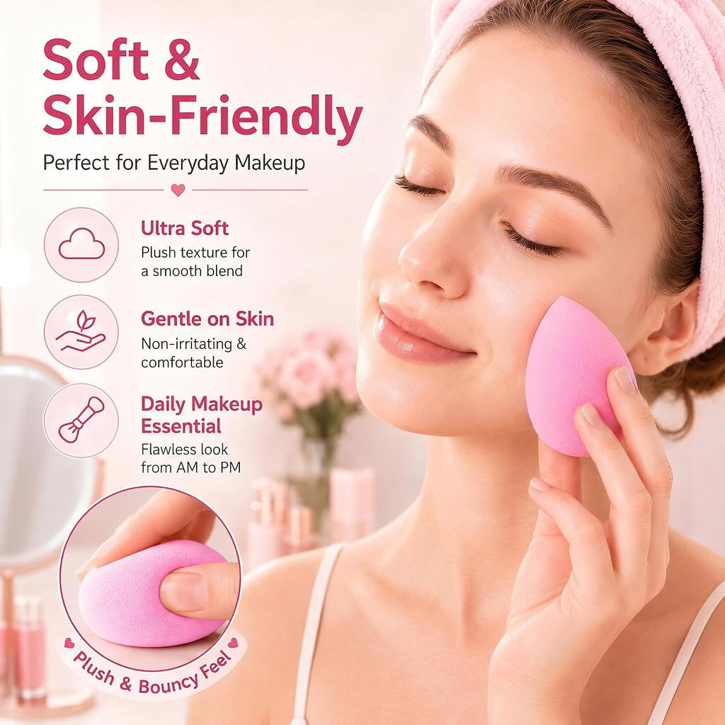 Makeup Sponge Set of 6, Super Soft Beauty Sponges for Foundation