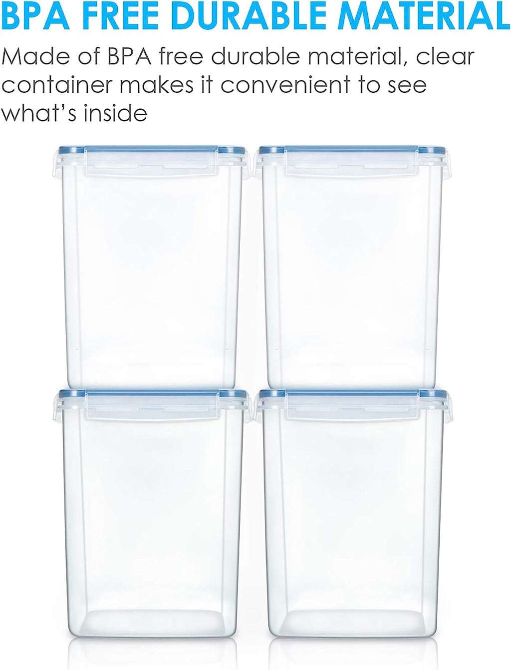 5.2L Flour Sugar Storage Containers, 4 PCS, Blue