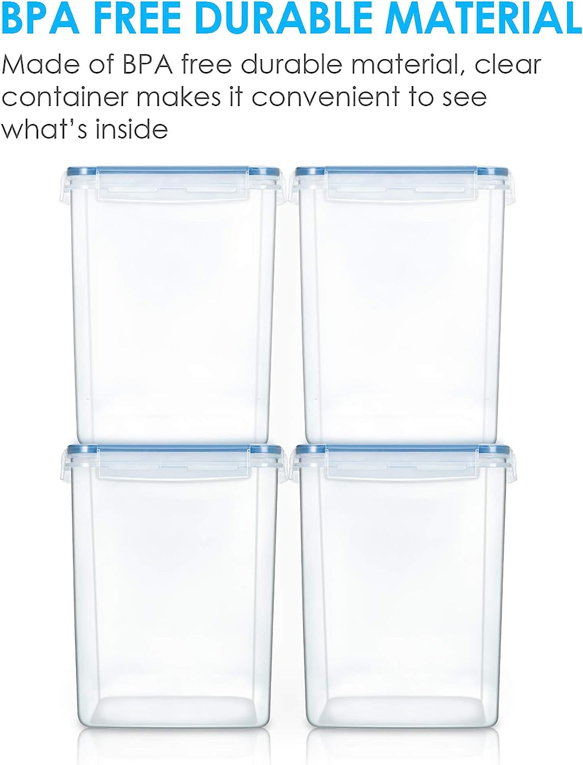 5.2L Flour Sugar Storage Containers, 4 PCS, Blue