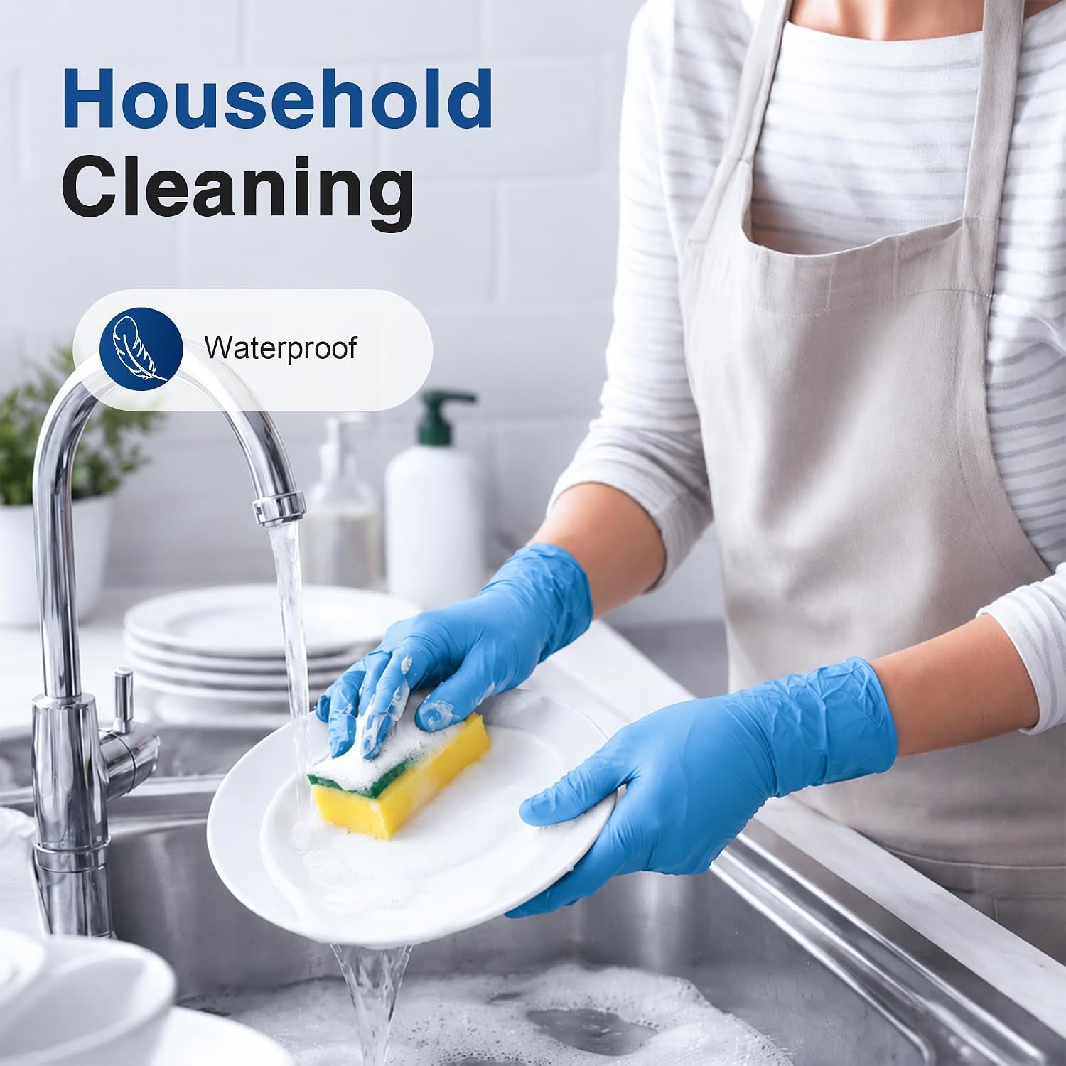 Medical Nitrile/Vinyl Blend Exam Gloves, Black Disposable