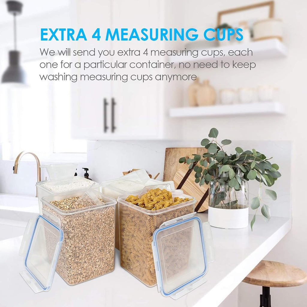 5.2L Flour Sugar Storage Containers, 4 PCS, Blue
