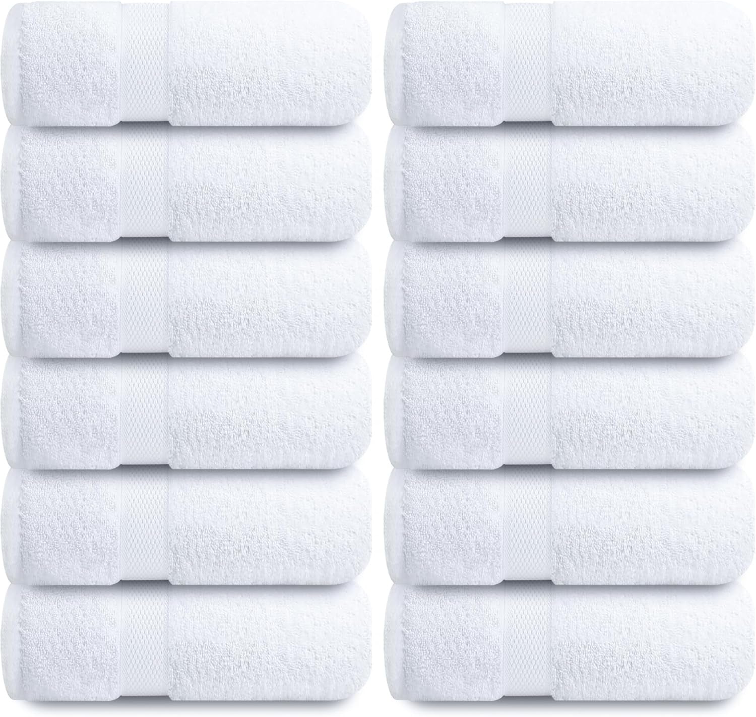 100% Cotton Luxury Wash Cloths for Showering - 12 Pack