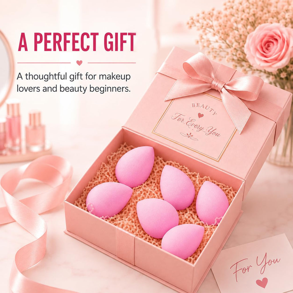 Makeup Sponge Set of 6, Super Soft Beauty Sponges for Foundation