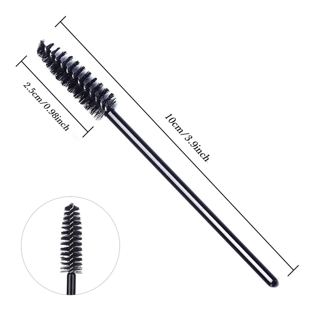 100 Pcs Disposable Eyelash Brushes for Eye Lashes and Makeup (Black)