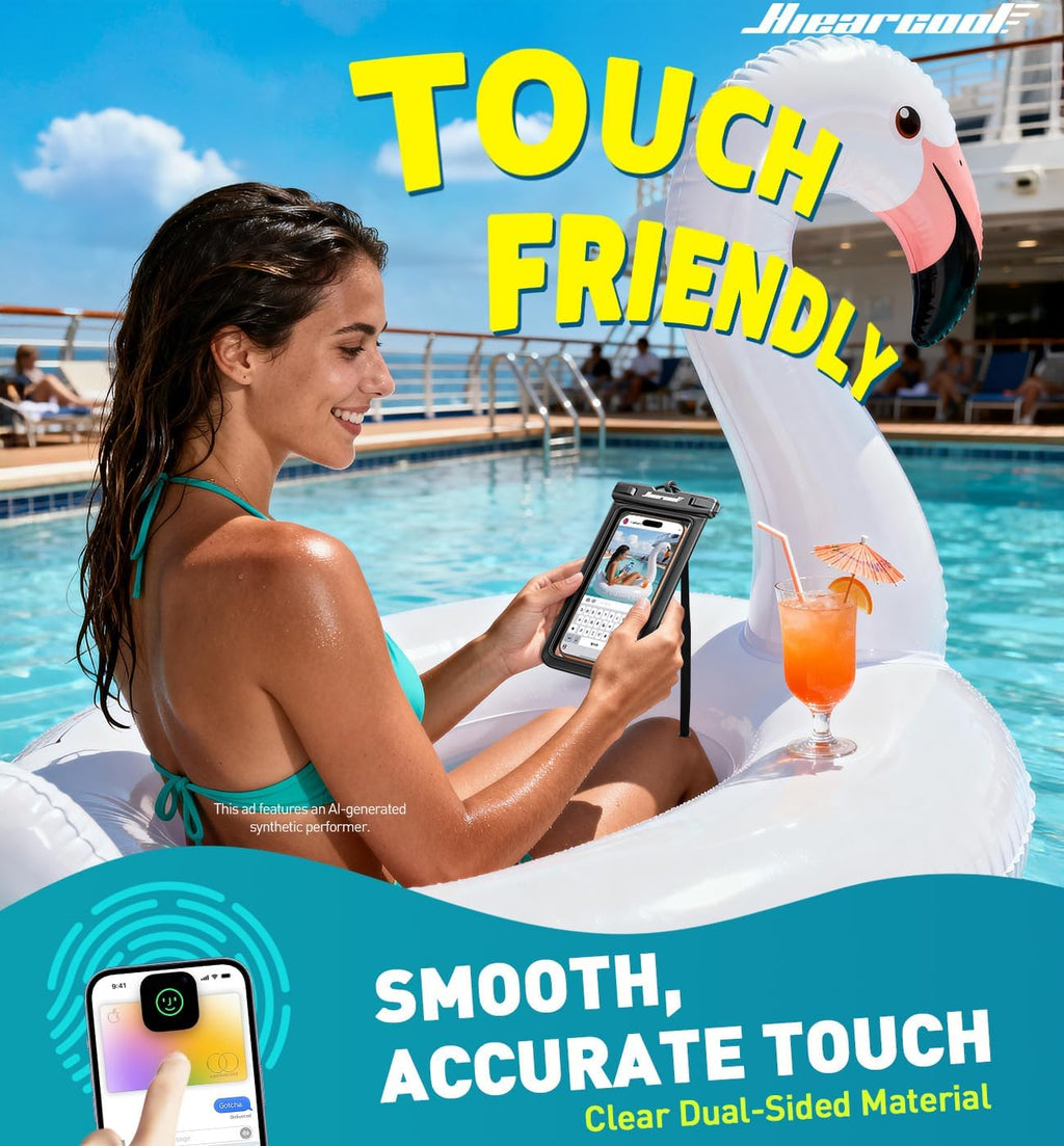 Waterproof Phone Pouch, Waterproof Phone Case, Black&Green 2-Pack