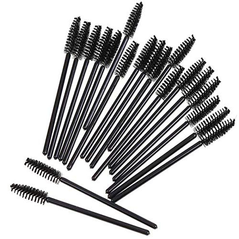 100 Pcs Disposable Eyelash Brushes for Eye Lashes and Makeup (Black)