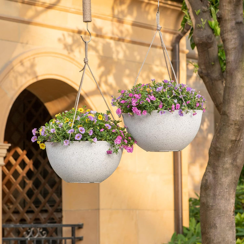 Large Hanging Planters for Outdoor Plants, Set of 2,13 Inch