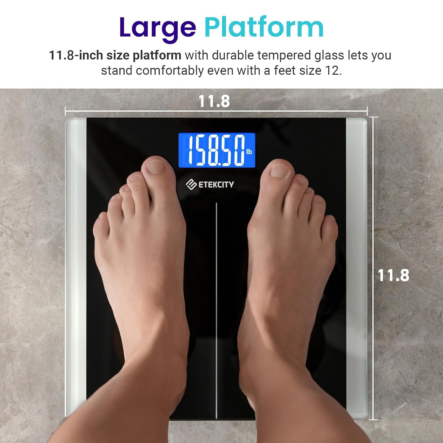 Bathroom Scale for Body Weight, Digital, Highly Accurate, 400 Lbs