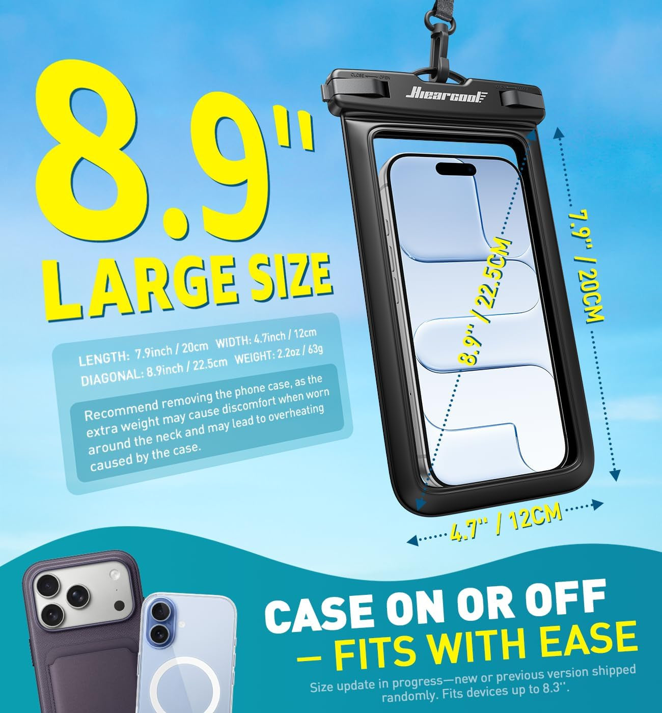 Waterproof Phone Pouch, Waterproof Phone Case, Black&Green 2-Pack
