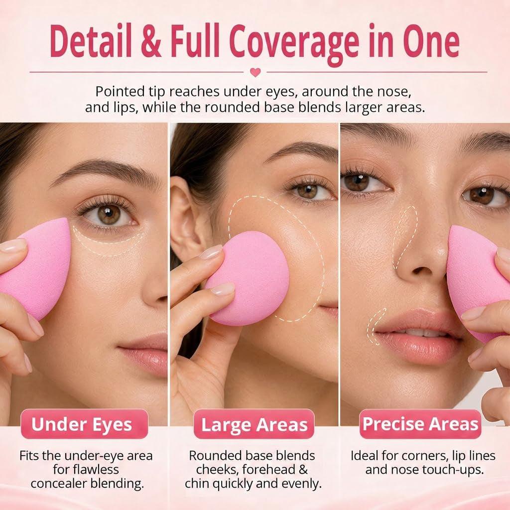Makeup Sponge Set of 6, Super Soft Beauty Sponges for Foundation