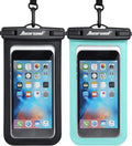 Waterproof Phone Pouch, Waterproof Phone Case, Black&Green 2-Pack