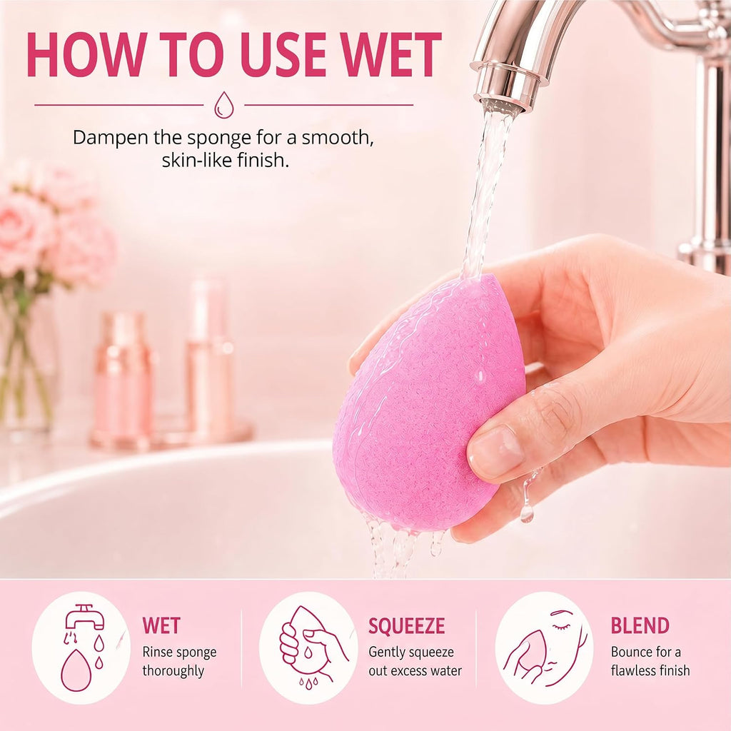 Makeup Sponge Set of 6, Super Soft Beauty Sponges for Foundation