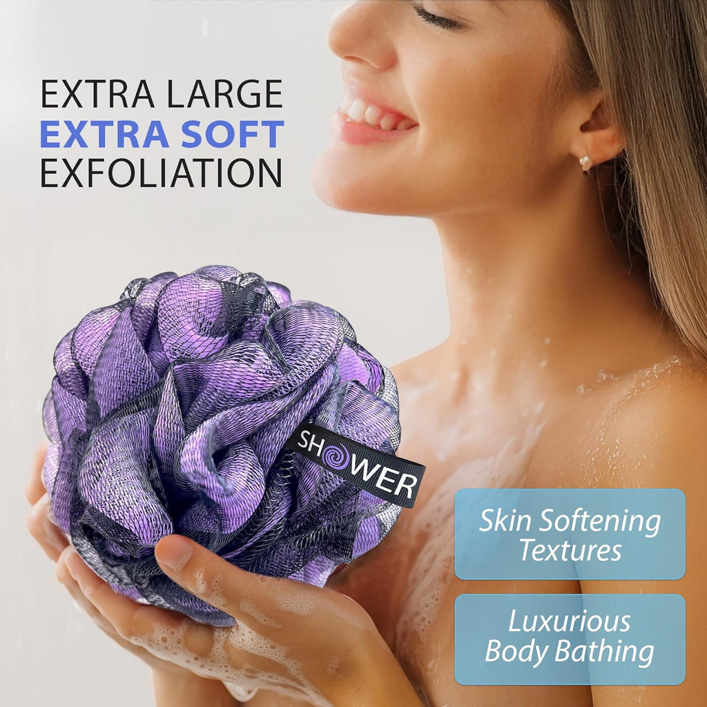 Loofah-Charcoal Bath-Sponge Xl-Color-4-Pack Extra-Large 75G